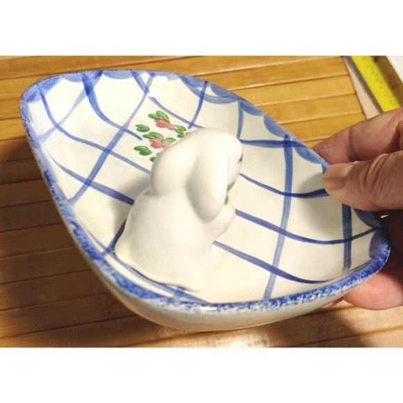 1996 Vintage Annalea Collection Anne Albutine Giftcraft Bunny Tray / Dish 5x7" - Picture 3 of 9